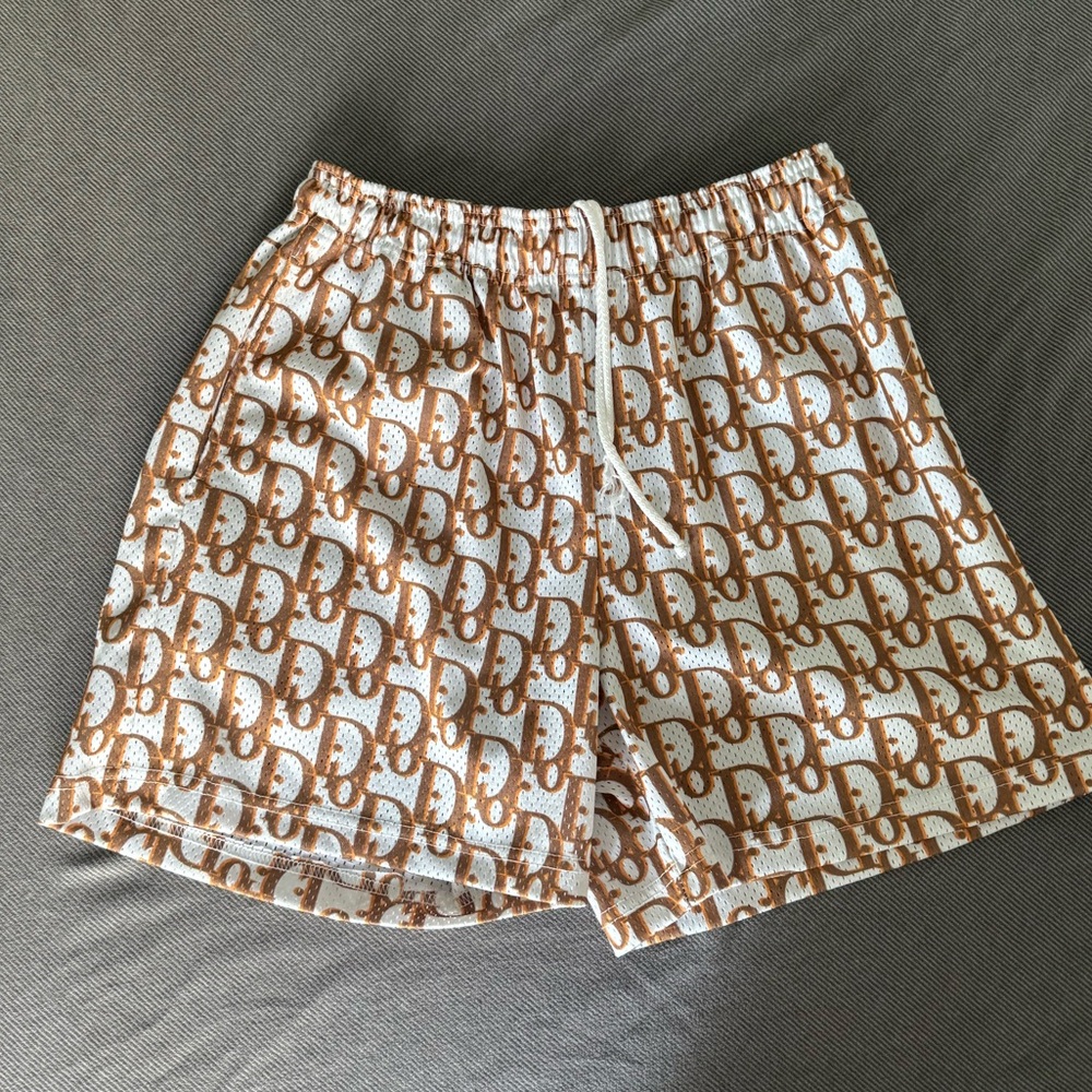 Bravest Studios Brown and White Patterned Athletic Shorts